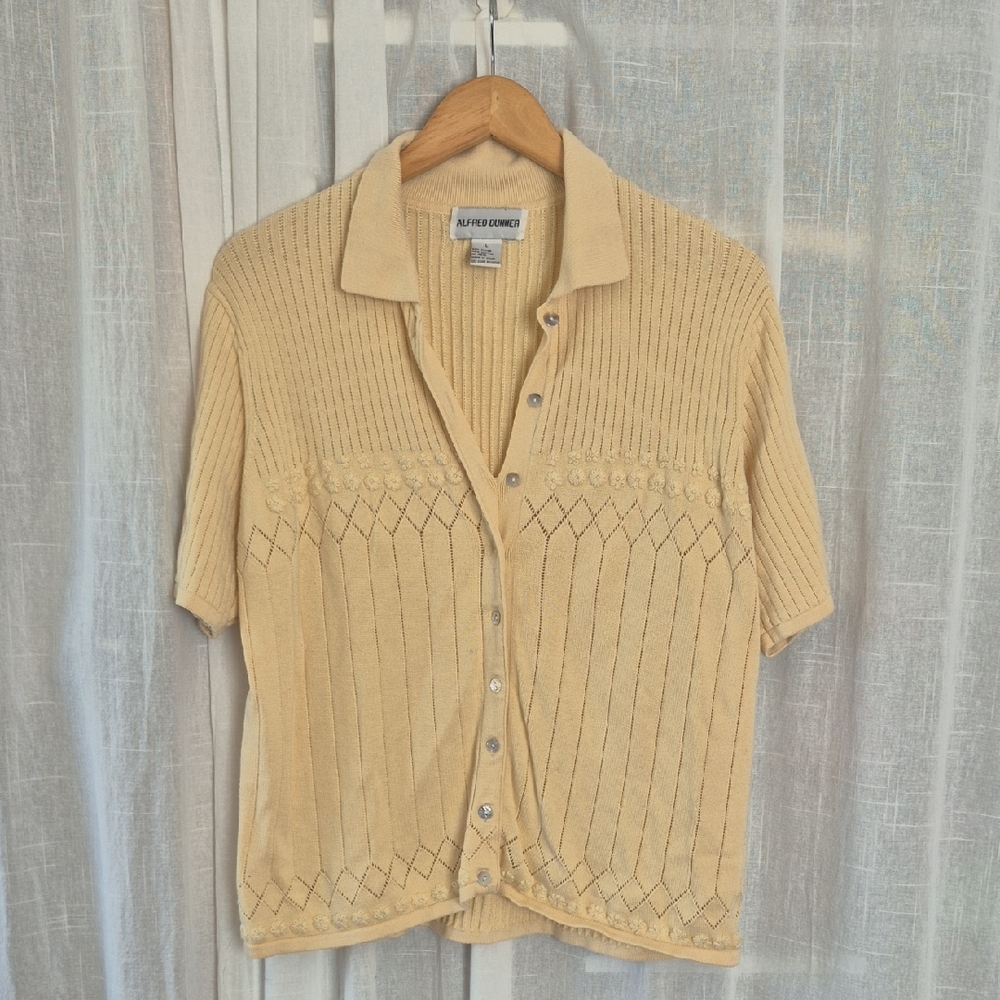 Vintage Alfred Dunner Beige Knit Cardigan